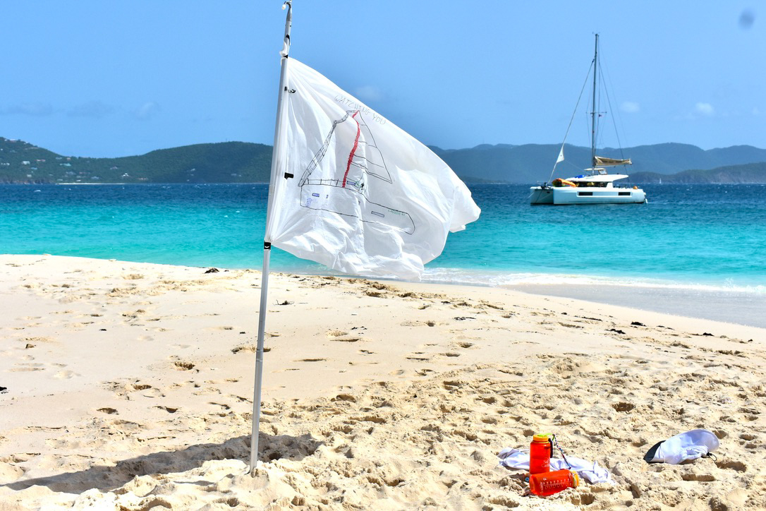 Flag on the beach.